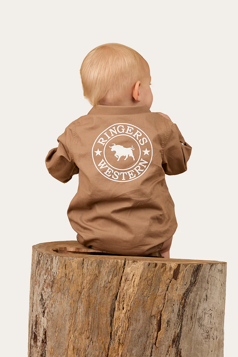 Howdy Tot Babies LS Workshirt Romper - Image 4