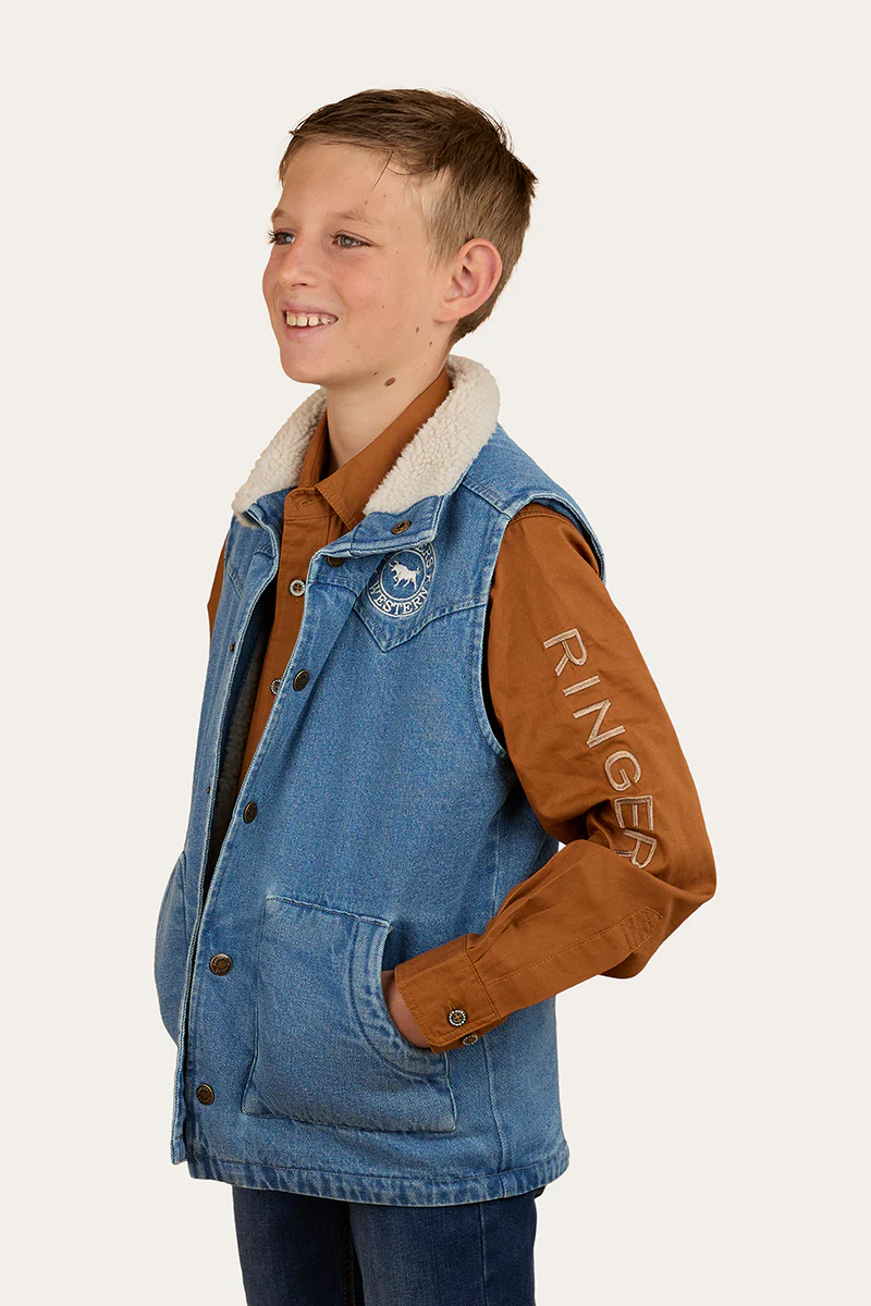 Ruby Denim Sherpa Vest - Image 4